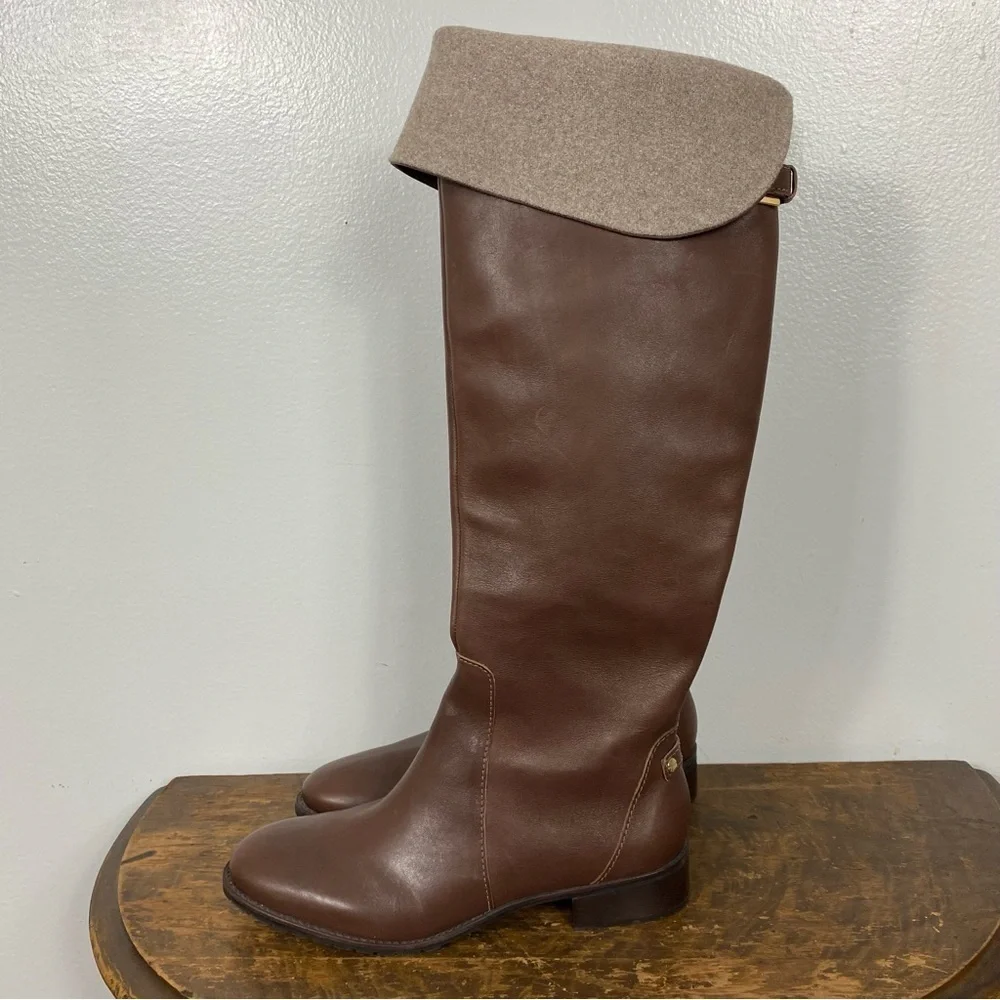 Talbots genuine leather high knee boots Sz 8.5
